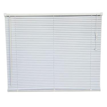 Imagem de Persiana Horizontal PVC Block Branca 100 (L) x 220 (A) Cm Lâminas Alta Cobertura e Kit de Instalação