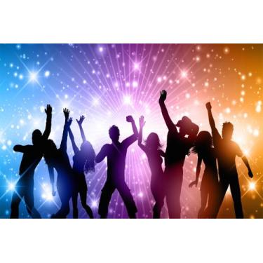 Imagem de Painel de Lona Festa Balada Luzes Silhuetas e Cores - 300x200cm - Fabr
