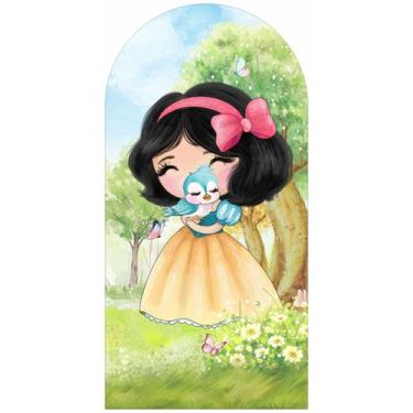 Imagem de Painel Sublimado Vertical Romano Princesas Branca de Neve e Pássaro Bo