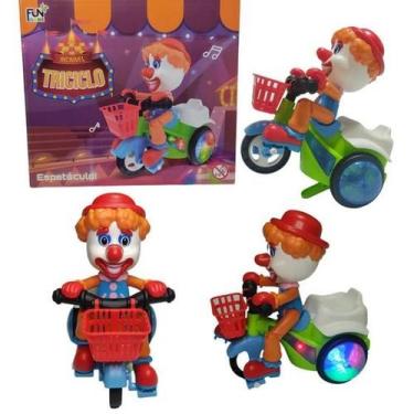 Imagem de Triciclo Moto Palhaço Infantil Com Luzes Sons Empina E Gira - fum game