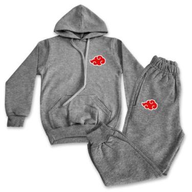 Imagem de Conjunto de moletom akatsuki infantil naruto - BROOME, Cinza, 6