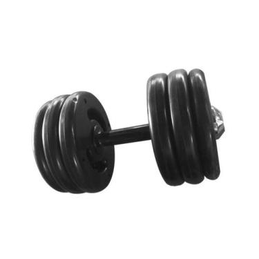 Imagem de Dumbbell Injetado Pegada Emborrachada Academia Fitness 16kg - ANILHAS 