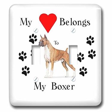 Imagem de 3dRose lsp_252688_2 Imagem de Boxer com Botão de Coração Vermelho e Estampa de Pata, Misto