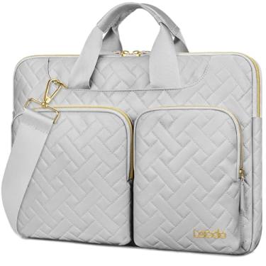 Imagem de Lacdo Bolsa de ombro protetora de 360° para laptop, capa para laptop de 14“para HP Dell ASUS Acer Chromebook,HP Stream,Dell Inspiron,IdeaPad,Acer Spin,Bolsa para computador ASUS ZenBook,Cinza Espacial