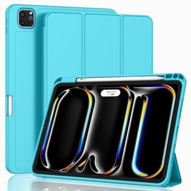 Imagem de ZryXal Capa para iPad Pro 2024 de 11 polegadas M4 (5ª geração) com suporte para lápis, capa inteligente para iPad [suporta Pencil Pro e Pencil (USB-C)], suporta Touch ID e despertar/hibernar