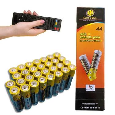 Imagem de Kit Pilhas AA 80 Unidades Pilha Comum Bateria Cilíndrica 1,5V - Pilha 