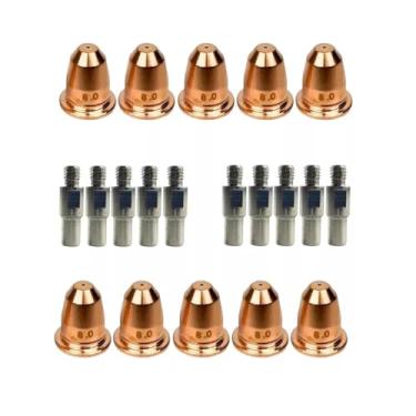 Imagem de Conjunto de 15 Bicos e Eletrodos para Plasma Ipt 40/60 Ptm 60 Lph 35/37 S45, Cobre