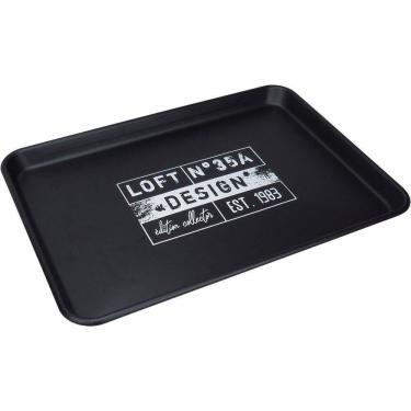 Imagem de Bandeja Decorativa Para Servir Home&co Metal 3x51x36cm Preto
