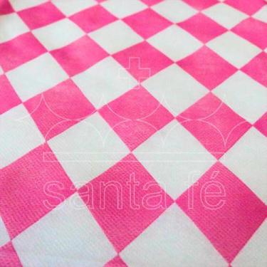 Imagem de Tnt Estampado -  Losango Branco/Rosa SF - Alia