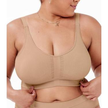 Imagem de Sutiã Plus Size C/ Bojo Comfort Sem Costura Microfibra Zee Rucci, Bege