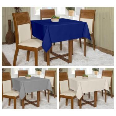 Imagem de Kit 3 Toalhas De Mesa Oxford 1,45x1,45 Quadrada Várias Cores Buffet - 