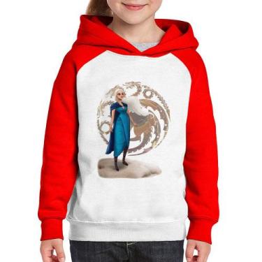 Imagem de Moletom Infantil Daenerys Targaryen Art - Foca na Moda, Branco, Vermel
