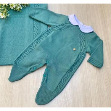 Imagem de Saída de Maternidade Macacão Bolotas em Tricot 3 Peças - Dinhos baby, 