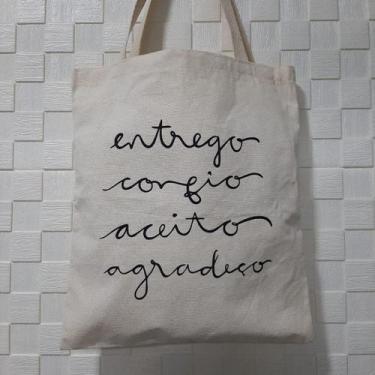 Imagem de Bolsa Ecobag 100% algodão  ENTREGO CONFIO ACEITO AGRADEÇO - CARIOCA MA