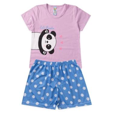 Imagem de Pijama Infantil Feminino Verão Cute Panda - Hey Kids - Rosa - HeyKids,