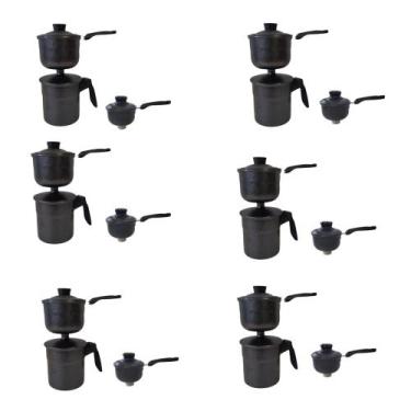 Imagem de Cuscuzeiro craqueado preto alumínio resistente nordestino - Colombo