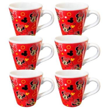 Imagem de 6 Caneca Xicara Personalizado Minnie e Mickey Disney de Porcelana 110 