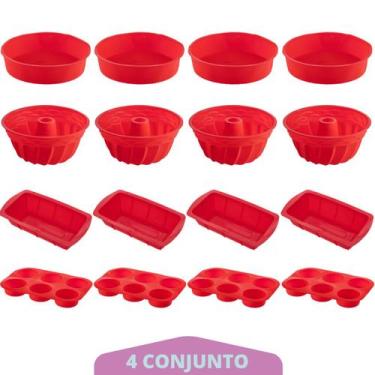 Imagem de 4 Jogo Formas Silicone Cupcake Redonda Espiral Pão Sortida - QUALITY H