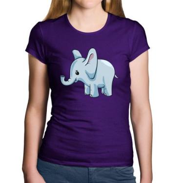 Imagem de Baby Look Algodão Elefante Bebê - Foca na Moda, Roxo, M