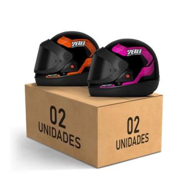 Imagem de Kit 2 Capacetes Sport Moto 788 Viseira Fumê Fechados Pro Tork Masculin