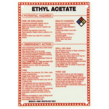 Imagem de Brady 48863 Placa de material perigoso de fibra de vidro premium, 25,4 cm x 17,8 cm, legenda "acetato de etilo"