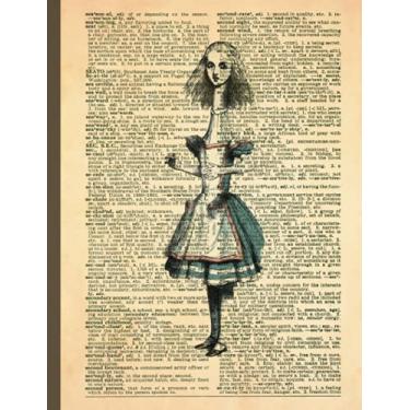 Imagem de Alice in Wonderland - One Side Makes You Taller: Dot Grid Notebook - 150 Pages / 7.44 x 9.69 / Soft Cover | Bullet Journal, Planning, Sketching, or Writing