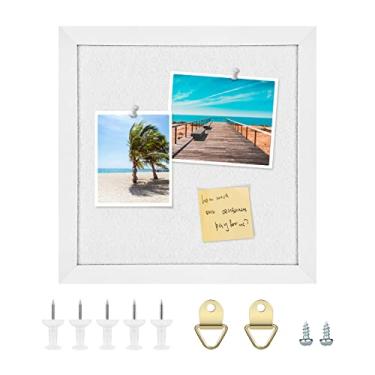 Imagem de Aitakatta Quadro de avisos de cortiça, quadros de cortiça para paredes com feltro, pequeno quadro de cortiça com moldura branca, quadro decorativo para pendurar em casa, escola, escritório, quadro de