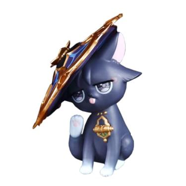 Imagem de RZAHUAHU Boneco de gato anderer 10 cm Anime Game Figurine Scaramouche Cat Character Desktop (Wanderer)