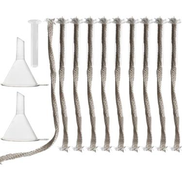 Imagem de GXFCCYXT 10 Peças de Suporte de Tubo de Vidro, Pavio de Substituição, Pavios de Tocha de Algodão com Suporte de Tubo de Vidro e Funil de Lubrificação para Pequenas Lâmpadas de Óleo (, 10 Peças)