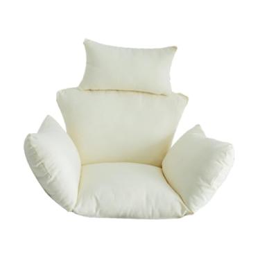Imagem de Ｂｅｓｇａ Almofada para cadeira de ovo Almofada de balanço de rede com capa lavável Almofada para cadeira de cesta suspensa Almofada para cadeira de balanço, Bege