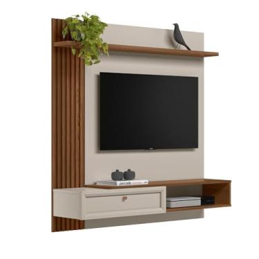 Imagem de Painel para Tv até 55 Polegadas 1 Porta 1 Prateleira Alvorada Linea Brasil Freijó/off White