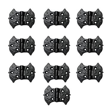 Imagem de Adonai Hardware Dobradiças de borboleta vintage resistentes de ferro fundido antigo "Gamul" de 6,8 cm para portas de celeiro, armários, cozinha, galpões, caixa de joias de madeira, estojos, móveis, baú e baú