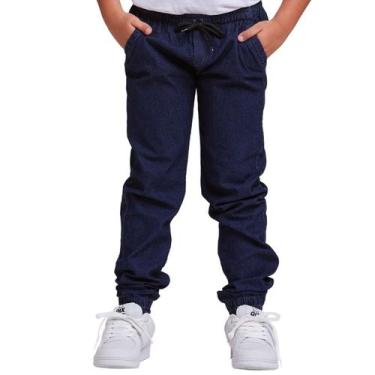 Imagem de Calça Jogger Infantil Juvenil Menino - Daze Modas, Jeans escuro, 6