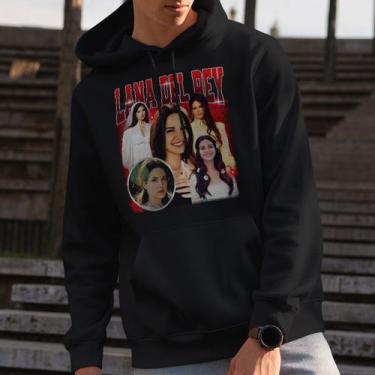 Imagem de Moletom Canguru Unissex Lana Del Rey Grapgic Red Cantoria Americana Po