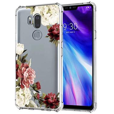 Imagem de Capa Ueokeird para LG G7 ThinQ, capa para LG G7 com flores, capa protetora de TPU flexível e macia com estampa floral transparente à prova de choque para LG G7 ThinQ (versão 2018), Blossom Flowers