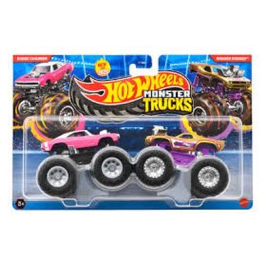 Imagem de Fyj64 hot wheels monster trucks com 02 carros  dodge charger vs rodger