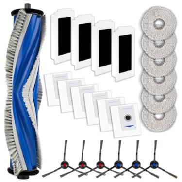 Imagem de (Pacote com 23) Peças de reposição M12 Pro+ compatíveis com ECOVACS DEEBOT T30 Omni/ T30 Pro Omni/Yeedi M12 Pro+ Robot Vacuum, 1 escova de rolo, 6 escovas laterais, 4 filtros HEPA, 6 sacos de poeira