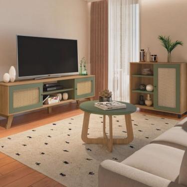 Imagem de Sala de Estar Completa Rack para TV até 60 Polegadas Buffet e Mesa de Centro Memphis Artely