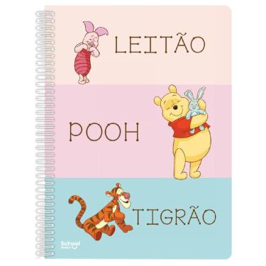 Imagem de Caderno Universitário Pooh Tigrão e Leitão 10 Matérias 160 Folhas School Basics Capa Dura