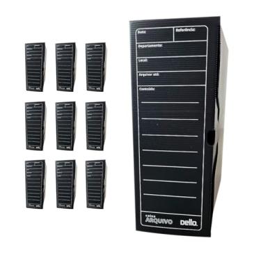 Imagem de Dello - Caixa Arquivo Morto Polidello Ofício Preto - Pacote com 10 unidades