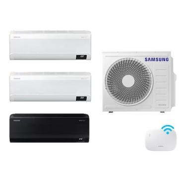 Imagem de Tri-Split Samsung WindFree 24.000 BTUs (1x9000 Black Edition -2X9000 White) Quente e frio com WiFi 220V