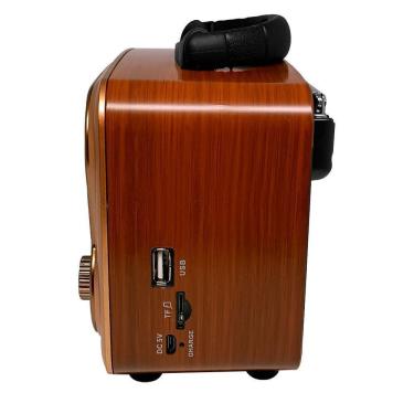 Imagem de Caixa De Som Rádio Retrô Bluetooth Recarregável Am Fm Marrom