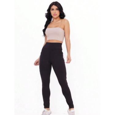 Imagem de A-Lows A&L Calça Legging Fitness Cintura Alta Academia Com Bolso, Pret