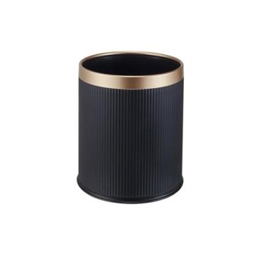 Imagem de Lixeira para Área Externa Lixeira, material plástico redondo sem tampa com design de barril duplo adequado para cozinha doméstica e cafeteria Lixeira de papel Lixeira para Área Externa(Preto)