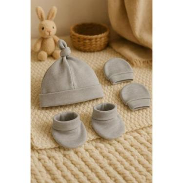 Imagem de Kit Recém Nascido Touca Luva E Sapatinho Suedini Macio 422 - NoBrand, 