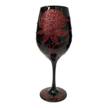 Imagem de Taça Pomba Gira Negra e Rosa Vermelha Barone Cristal 490ml - Meta Atac