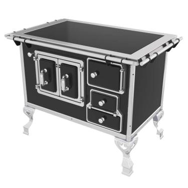 Imagem de Fogão A Lenha Venâncio Tradicional Nº2 Vitroceramico Preto Saída Esquerdo Porta Dupla 47367