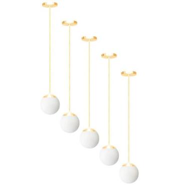 Imagem de Kit c/5 pendente globo stuttgart - dourado brilho bf fl - FABRILUZ