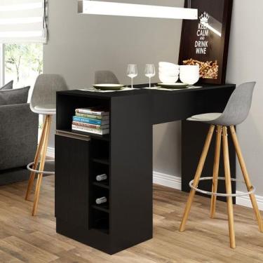 Imagem de Bancada Gourmet Ilha de Cozinha Americana 136x92cm 1 Porta Nicho Adega