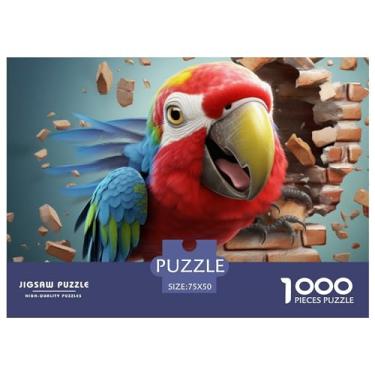 Imagem de Quebra-cabeça de pássaro para adultos divertido 1000 peças animal brinquedo 3D jogo intelectual decoração de casa jogo educativo alívio de estresse relaxamento e inteligência 1000 peças (75 x 50 cm)